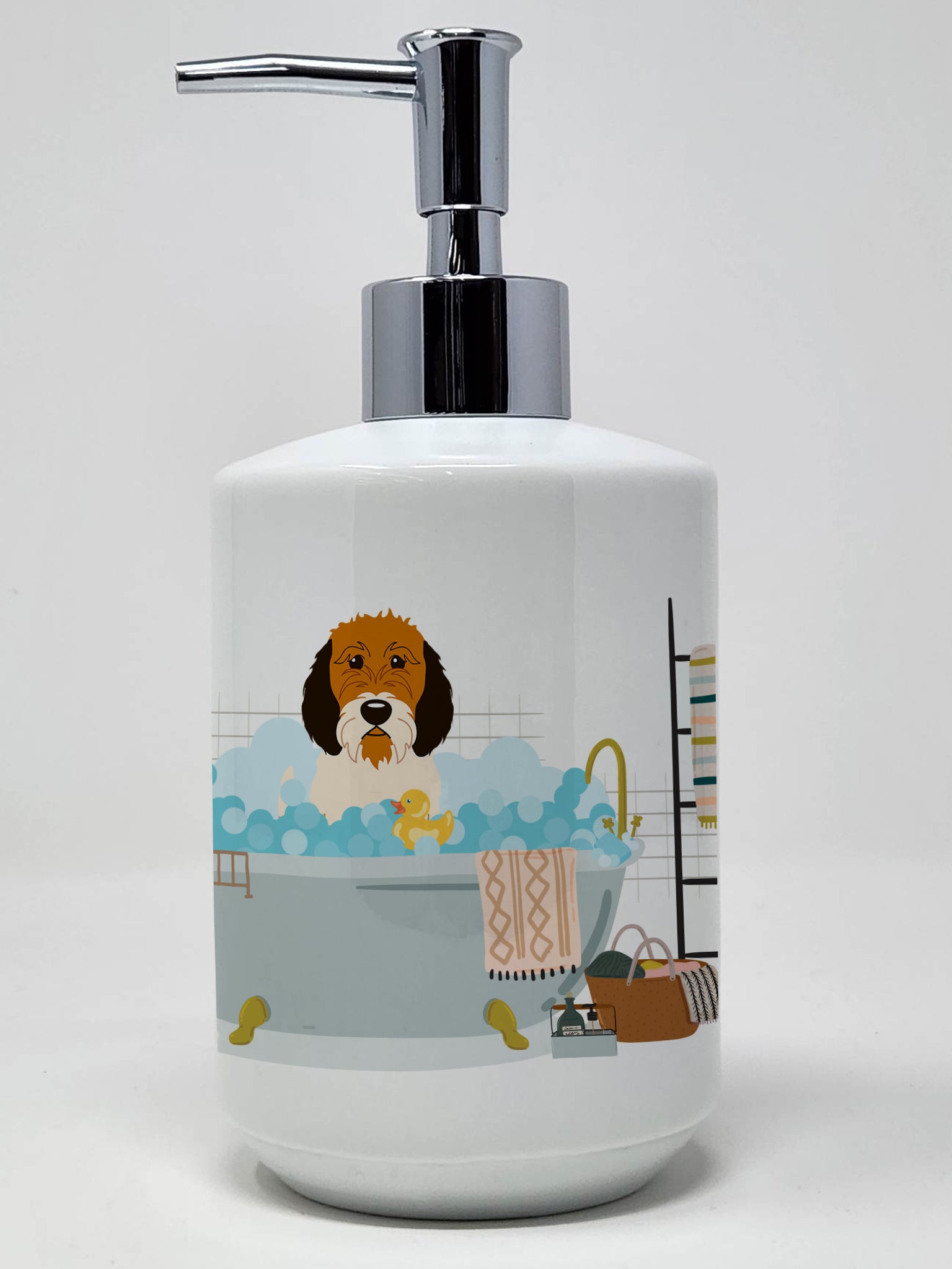 Buy this Petit Basset Griffon Veenden in Bathtub Ceramic Soap Dispenser