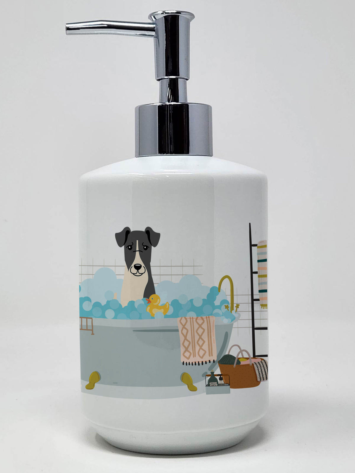Buy this Smooth Fox Terrier in Bathtub Ceramic Soap Dispenser