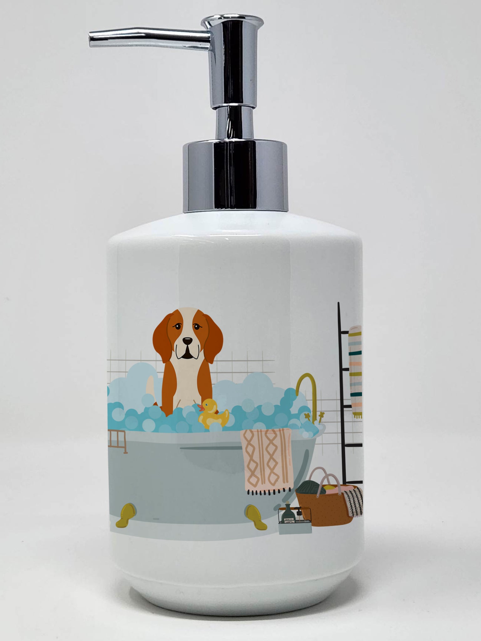Buy this English Foxhound in Bathtub Ceramic Soap Dispenser