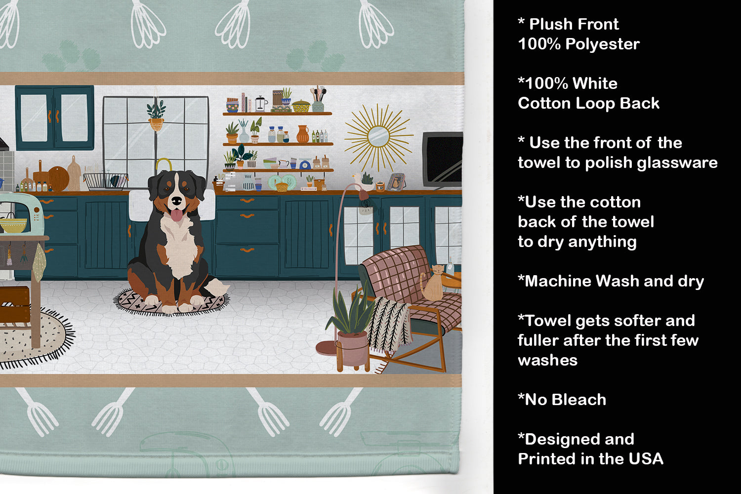 Bernese Mountain Dog in the Kitchen Kitchen Towel - the-store.com