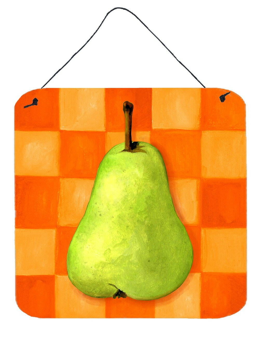 Pear in Orange by Ute Nuhn Wall or Door Hanging Prints WHW0117DS66 by Caroline&#39;s Treasures