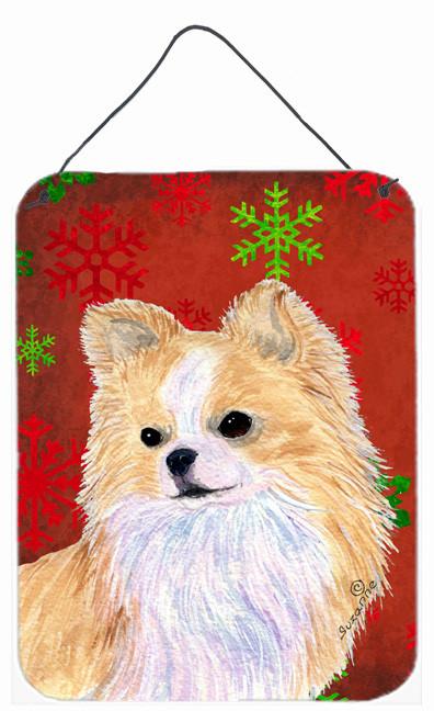 Chihuahua Red Snowflakes Holiday Christmas Wall or Door Hanging Prints by Caroline's Treasures