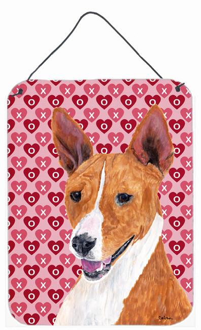 Basenji Hearts Love and Valentine's Day Portrait Wall or Door Hanging Prints by Caroline's Treasures