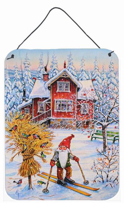 Christmas Gnome Skiing Wall or Door Hanging Prints ACG0034DS1216 by Caroline&#39;s Treasures