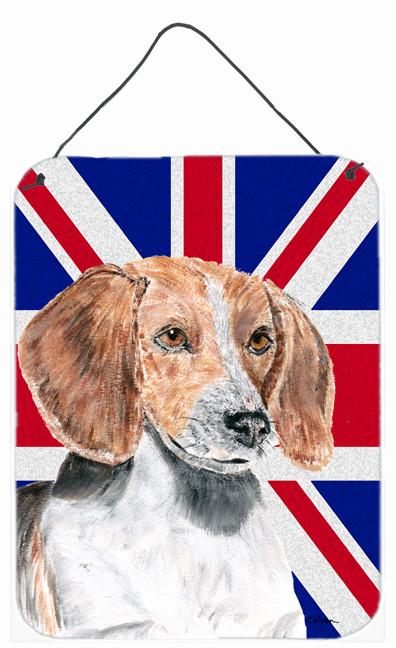 English Foxhound with English Union Jack British Flag Wall or Door Hanging Prints SC9858DS1216 by Caroline&#39;s Treasures
