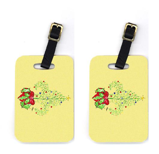 Pair of Christmas Tree Fleur de lis Luggage Tags by Caroline&#39;s Treasures