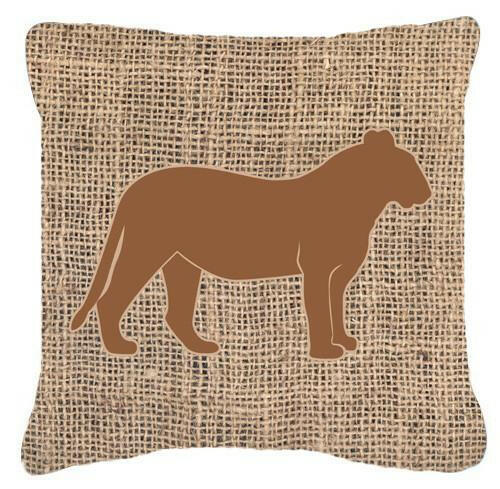 Tiger Burlap and Brown   Canvas Fabric Decorative Pillow BB1010 - the-store.com
