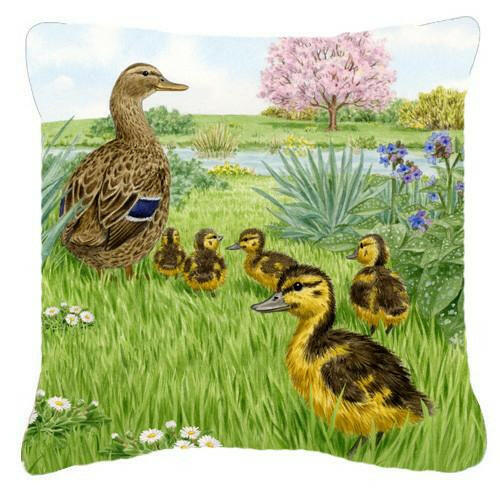 Mallard and Ducklings by Sarah Adams Canvas Decorative Pillow ASAD0693PW1414 - the-store.com