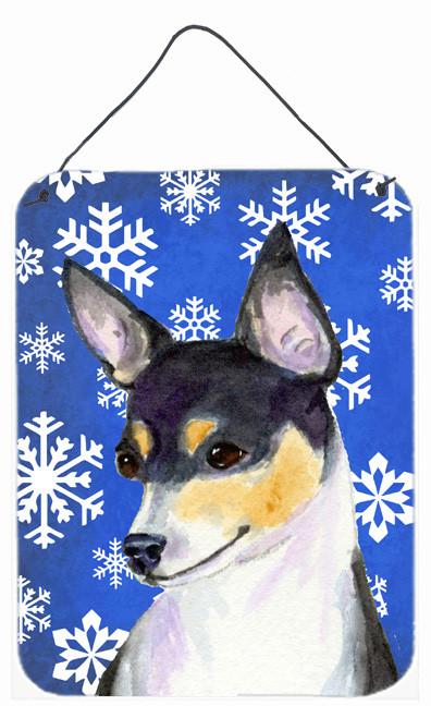 Chihuahua Winter Snowflakes Holiday Aluminium Metal Wall or Door Hanging Prints by Caroline's Treasures