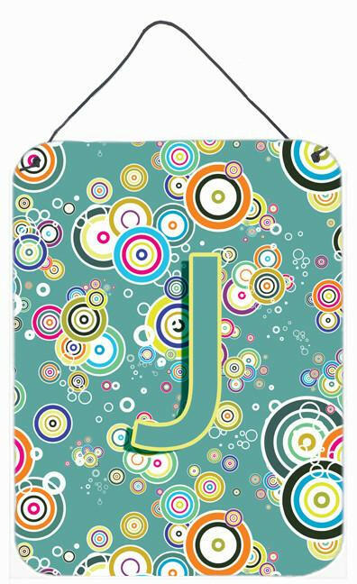 Caroline's Treasures Letter J Circle Circle Teal Initial Alphabet Wall or Door Hanging Prints CJ2015-JDS1216