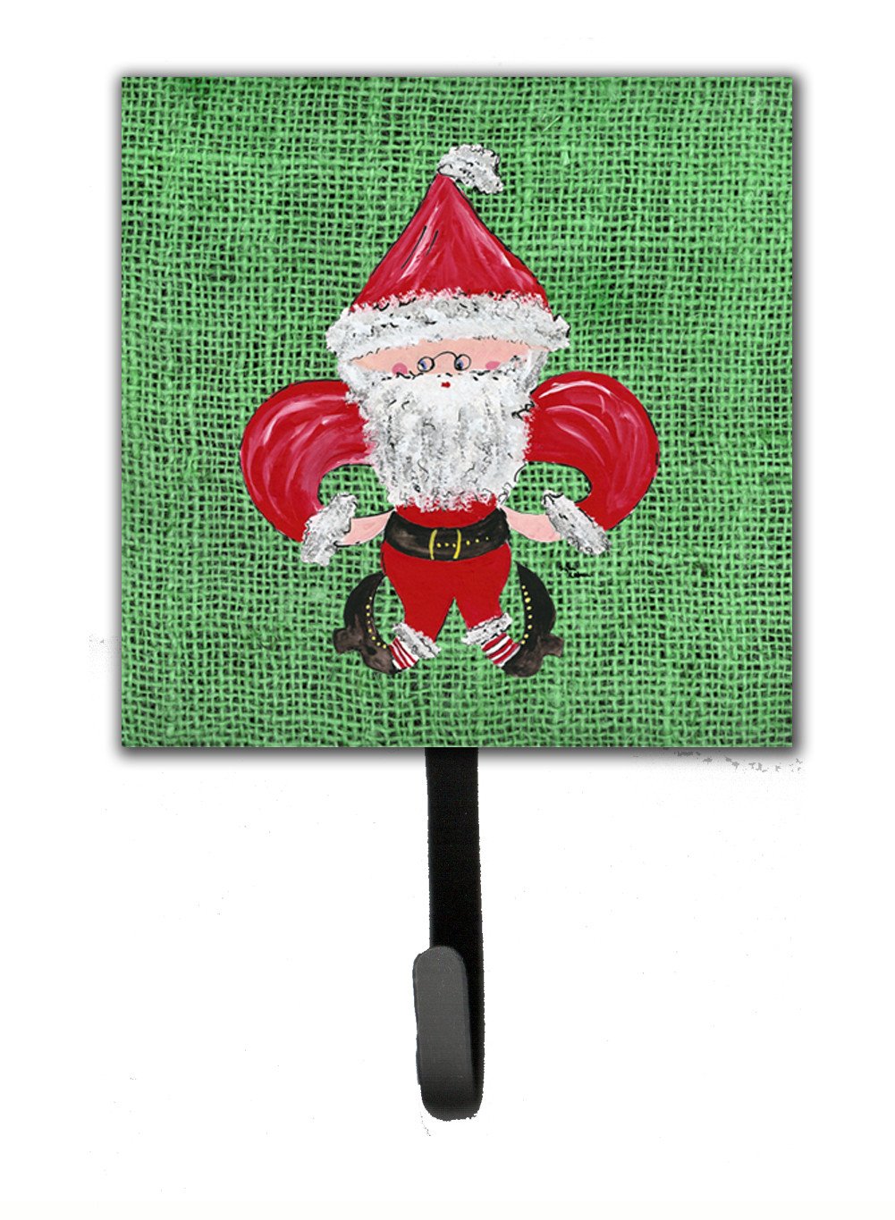 Christmas Santa Fleur de lis Leash Holder or Key Hook by Caroline&#39;s Treasures