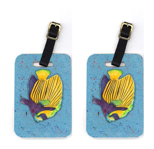 Pair of Tropical Fish on Blue Luggage Tags by Caroline&#39;s Treasures