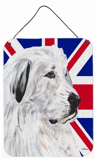 Great Pyrenees with English Union Jack British Flag Wall or Door Hanging Prints SC9873DS1216 by Caroline&#39;s Treasures