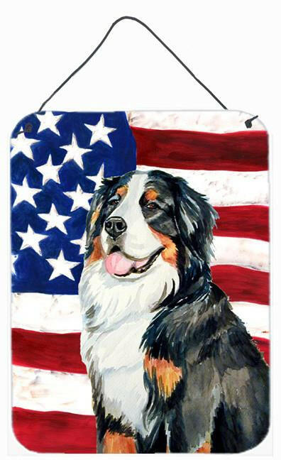 USA American Flag with Bernese Mountain Dog Wall or Door Hanging Prints by Caroline&#39;s Treasures