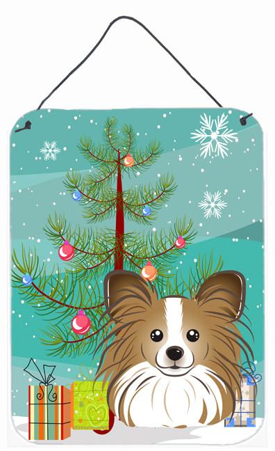 Christmas Tree and Papillon Wall or Door Hanging Prints BB1620DS1216 by Caroline's Treasures