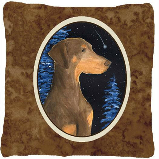 Starry Night Doberman Decorative   Canvas Fabric Pillow by Caroline&#39;s Treasures