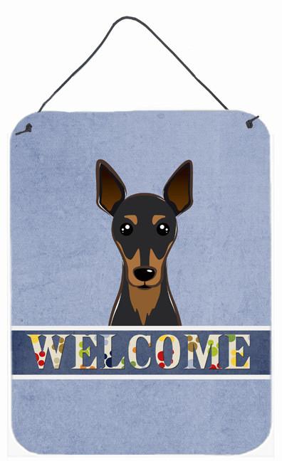 Min Pin Welcome Wall or Door Hanging Prints BB1426DS1216 by Caroline&#39;s Treasures