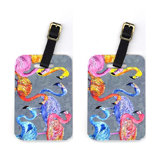Pair of Flamingo Six Senses Luggage Tags by Caroline&#39;s Treasures