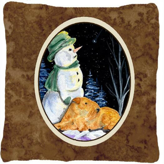 Snowman with Welsh Terrier Decorative   Canvas Fabric Pillow by Caroline's Treasures