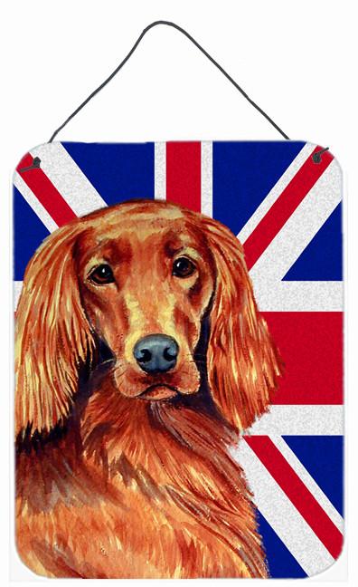 Irish Setter with English Union Jack British Flag Wall or Door Hanging Prints LH9504DS1216 by Caroline&#39;s Treasures