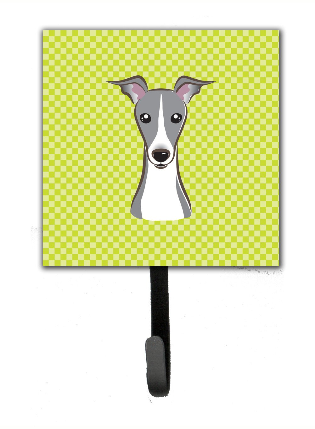 Checkerboard Lime Green Italian Greyhound Leash or Key Holder BB1298SH4 by Caroline&#39;s Treasures