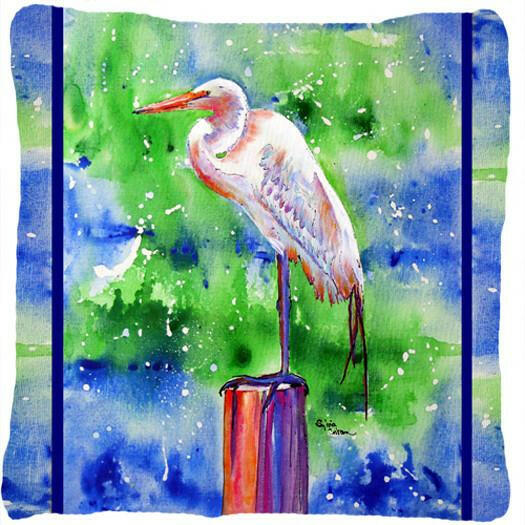 Bird - Egret Decorative   Canvas Fabric Pillow - the-store.com