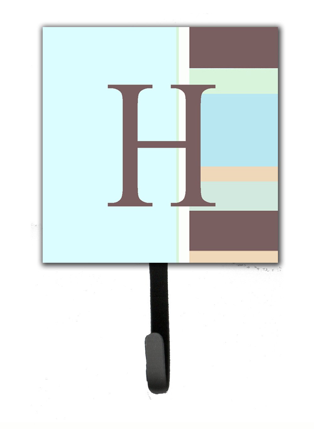Letter H Initial Monogram - Blue Stripes Leash Holder or Key Hook by Caroline&#39;s Treasures
