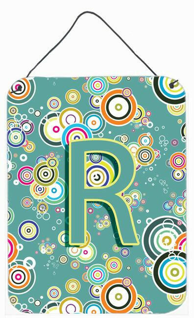 Caroline's Treasures Letter R Circle Circle Teal Initial Alphabet Wall or Door Hanging Prints CJ2015-RDS1216