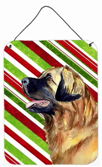 Leonberger Candy Cane Holiday Christmas Wall or Door Hanging Prints by Caroline&#39;s Treasures
