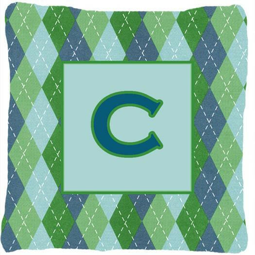 Monogram - Initial C Blue Argoyle Decorative   Canvas Fabric Pillow CJ1020 - the-store.com