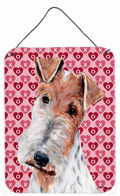 Wire Fox Terrier Hearts and Love Wall or Door Hanging Prints SC9700DS1216 by Caroline&#39;s Treasures