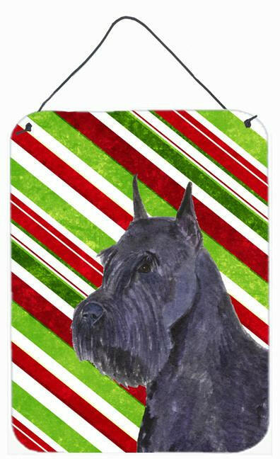 Schnauzer Candy Cane Holiday Christmas Wall or Door Hanging Prints by Caroline's Treasures