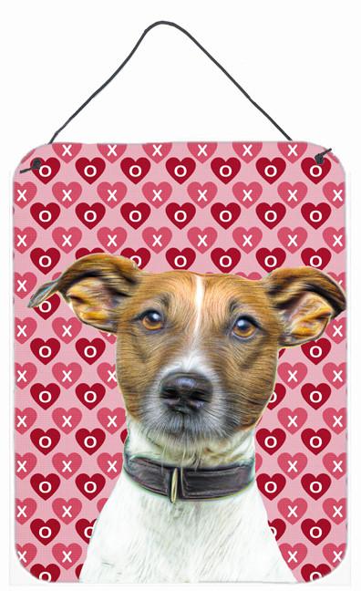 Hearts Love and Valentine&#39;s Day Jack Russell Terrier Wall or Door Hanging Prints KJ1190DS1216 by Caroline&#39;s Treasures