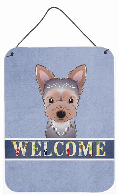 Yorkie Puppy Welcome Wall or Door Hanging Prints BB1418DS1216 by Caroline's Treasures