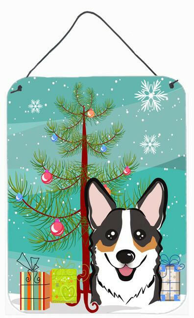 Christmas Tree and Tricolor Corgi Wall or Door Hanging Prints BB1627DS1216 by Caroline&#39;s Treasures