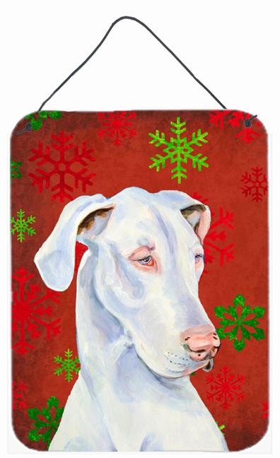 Great Dane Red and Green Snowflakes Christmas Wall or Door Hanging Prints by Caroline's Treasures