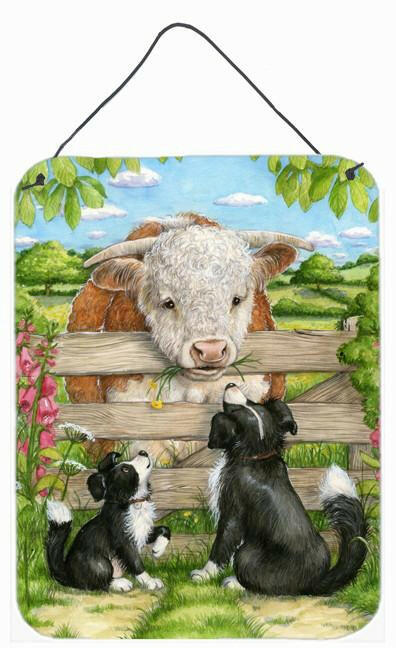 Bull and Pup Friends by Debbie Cook Wall or Door Hanging Prints CDCO0378DS1216 by Caroline's Treasures
