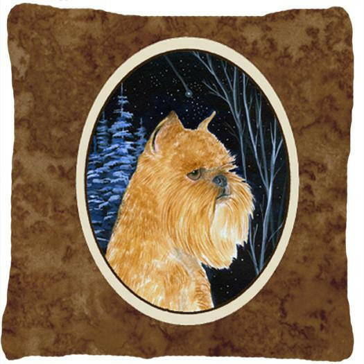 Starry Night Brussels Griffon Decorative   Canvas Fabric Pillow by Caroline's Treasures