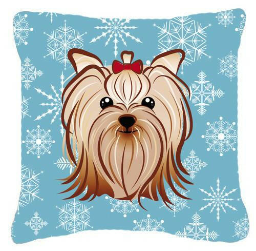Snowflake Yorkie Yorkshire Terrier Fabric Decorative Pillow BB1638PW1414 - the-store.com