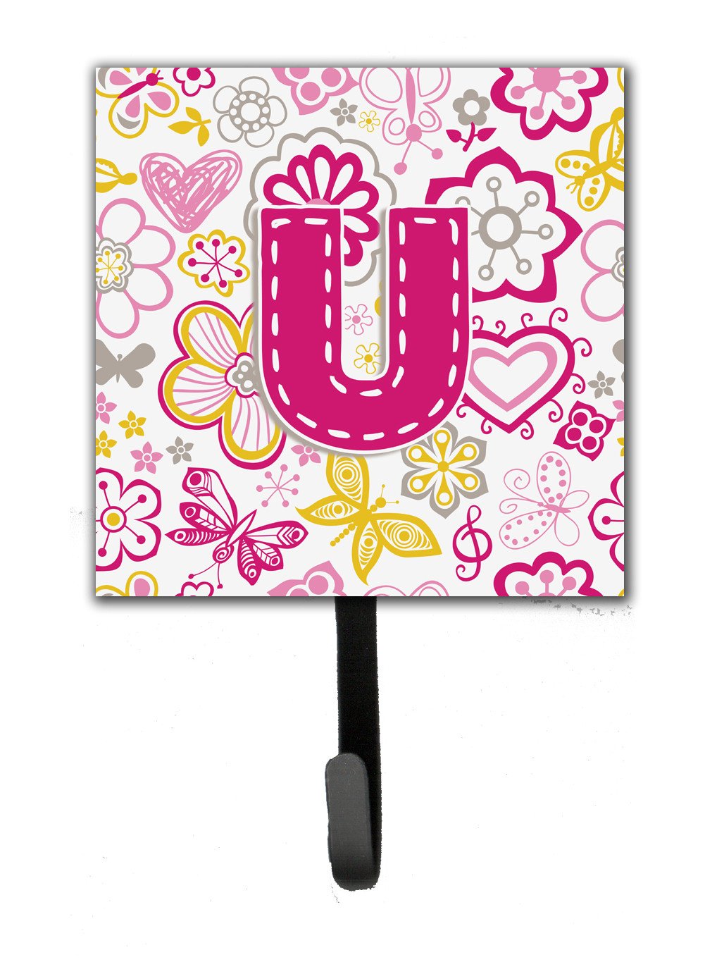 Letter U Flowers and Butterflies Pink Leash or Key Holder CJ2005-USH4 by Caroline&#39;s Treasures