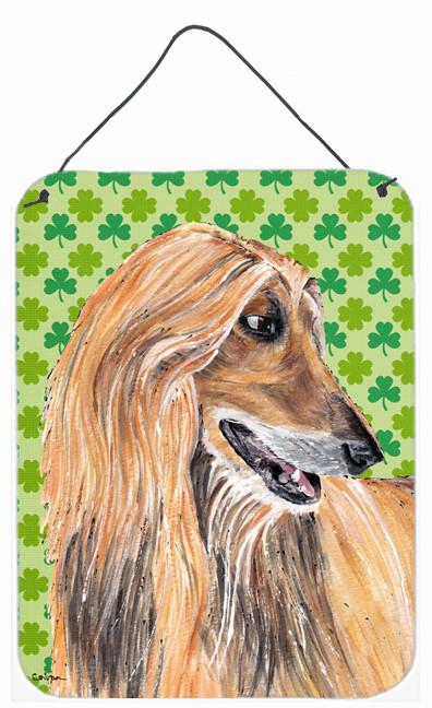 Afghan Hound St. Patrick&#39;s Day Shamrock Wall or Door Hanging Prints SC9502DS1216 by Caroline&#39;s Treasures