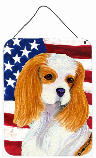 USA American Flag with Cavalier Spaniel Wall or Door Hanging Prints by Caroline's Treasures