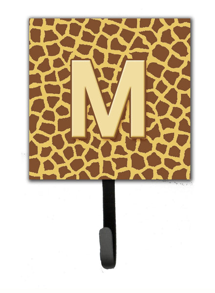 Letter M Initial Monogram - Giraffe Leash Holder or Key Hook by Caroline's Treasures