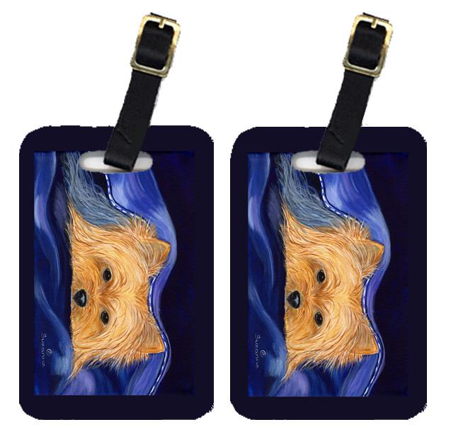 Caroline's Treasures Yorkie Luggage Tags – Set of 2 Durable Bag Tags with Straps