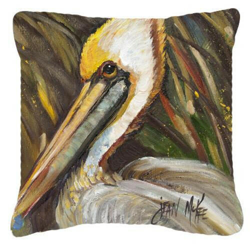 Pelican lookin East Canvas Fabric Decorative Pillow JMK1217PW1414 by Caroline&#39;s Treasures