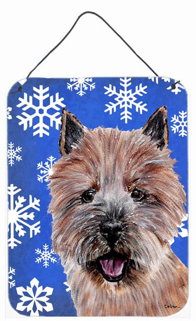 Norwich Terrier Winter Snowflakes Wall or Door Hanging Prints SC9782DS1216 by Caroline&#39;s Treasures