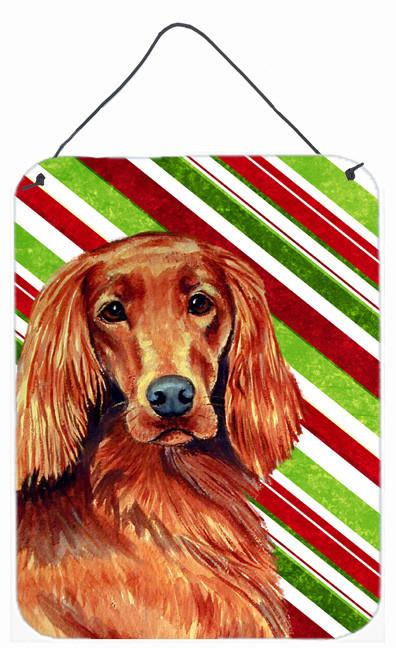 Irish Setter Candy Cane Holiday Christmas Wall or Door Hanging Prints by Caroline's Treasures