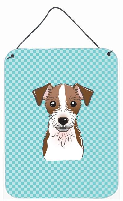 Checkerboard Blue Jack Russell Terrier Wall or Door Hanging Prints BB1140DS1216 by Caroline&#39;s Treasures
