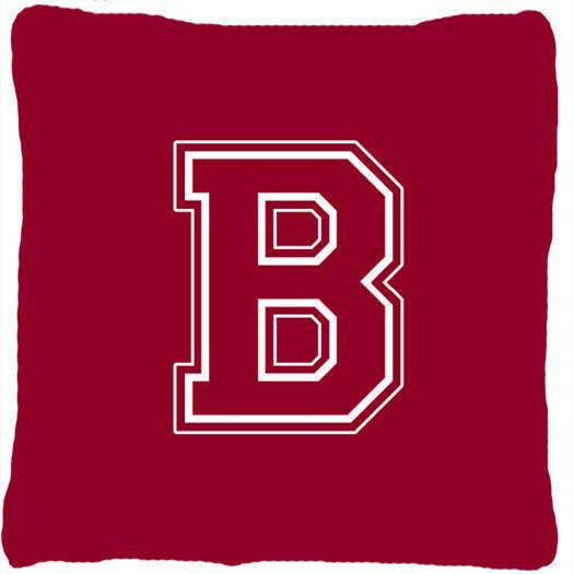 Monogram Initial B Maroon and White Decorative   Canvas Fabric Pillow CJ1032 - the-store.com