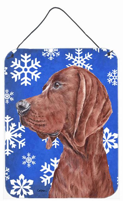 Redbone Coonhound Winter Snowflakes Wall or Door Hanging Prints SC9779DS1216 by Caroline&#39;s Treasures